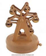 Boîtes à musique animées haut de gamme en bois Boîte à musique animée en bois avec grande roue - Laputa: le château dans le ciel