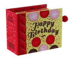Boîtes à musique à manivelle en forme de livre Boîte à musique à manivelle en forme de livre: boîte à musique à manivelle "Joyeux anniversaire - Happy birthday to you"