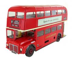 Jouets mécaniques en métal, tôle ou fer blanc Jouet mécanique en métal, tôle et fer blanc "bus anglais à impériale avec remontage à clef et sonnette