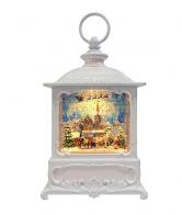 Boules à neige musicales de Noël disponibles sur commande (nous contacter) Boule à neige musicale de Noël en forme de lanterne avec paillettes et village enneigé