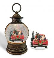 Boules à neige musicales de Noël disponibles sur commande (nous contacter) Boule à neige musicale de Noël en forme de lanterne avec paillettes et pick-up avec chiens
