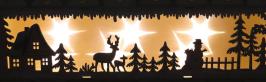 Calendriers musicaux de l'Avent avec ou sans automates Boîte à musique / calendrier de l'Avent musical en bois en forme de chalet avec lumières et scène de marché de Noël