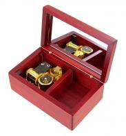 Petites boîtes à musique en bois Boîte à musique en bois foncé avec mécanisme musical de 18 notes - La vie en rose (Louiguy / Edith Piaf)