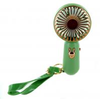 Ventilateurs à main Ventilateur à main avec dragonne et porte-clefs - 2 vitesses et 1 veilleuse - Couleur verte