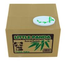 Tirelires musicales ou sonores Tirelire sonore animée en forme de boîte en carton avec panda qui "vole" les pièces présentées