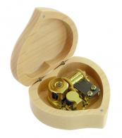 Petites boîtes à musique en bois Boîte à musique en bois (hêtre massif) en forme de coeur - Rêve d'amour n°3 (Franz Liszt)