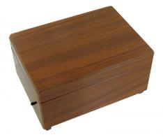 Instruments de musique mécanique anciens (Orgues et boîtes à musique anciens) Boîte à musique ancienne Thorens (Suisse) des années 1970 avec deux mélodies en deux parties