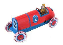 Jouets mécaniques en métal, tôle ou fer blanc non disponibles Jouet mécanique en métal (fer blanc) représentant une Bugatti rouge
