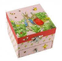 Boîtes à bijoux musicales avec animaux Boîte à bijoux musicale animée Trousselier en bois avec Pierre lapin animé - La vie en rose (Edith Piaf)