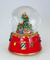 Boules à neige musicales de Noël disponibles sur commande (nous contacter) Boule à neige musicale de Noël de Noël avec globe en verre, sapin de Noël et jouets - Mon beau sapin