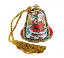 Boules musicales pour sapins de Noël Boîte à musique de Noël en forme de cloche avec décor Père Noël avec sa hotte remplie de cadeaux - Douce nuit