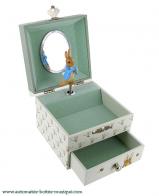 Boîtes à bijoux musicales avec animaux Boîte à bijoux musicale Trousselier en bois avec Pierre lapin animé - La valse d'Amélie Poulain