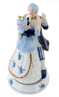 Boîtes à musique avec personnages Boîte à musique animée en porcelaine polychrome en forme de couple de danseurs - Le beau Danube bleu