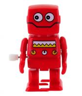 Petits automates mécaniques Petit robot automate marcheur en plastique de couleur rouge - Robot marcheur et bougeant les bras