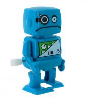 Petits automates mécaniques Petit robot automate marcheur en plastique de couleur bleue - Robot marcheur et bougeant les bras