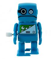 Petits automates mécaniques Petit robot automate marcheur en plastique de couleur bleue - Robot marcheur et bougeant les bras