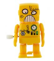 Petits automates mécaniques Petit robot automate marcheur en plastique de couleur jaune - Robot marcheur et bougeant les bras