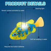 Petits automates mécaniques Poisson automate ou poisson robot mécanique avec lumière, piles fournies et détecteur d'eau