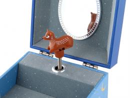 Boîtes à bijoux musicales avec animaux Boîte à bijoux musicale en bois Trousselier avec faon animé - La flûte enchantée (W. A. Mozart)