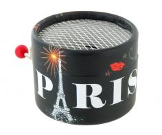Boîtes à musique à manivelle rondes en carton Boîte à musique à manivelle ronde en carton illustré "I love Paris" - L'hymne à l'amour (M. Monnot / Edith Piaf)