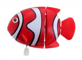Petits automates mécaniques Petit automate ou jouet mécanique en résine à remontoir - Poisson clown.