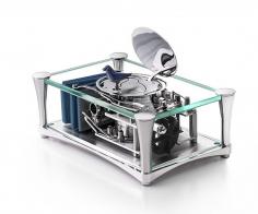 Oiseaux chanteurs automates mécaniques Tabatière à oiseau chanteur Reuge "Enchanting bird bleu"