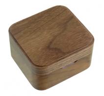 Petites boîtes à musique en bois Petite boîte à musique carrée en bois foncé - La vie en rose (Louiguy / Edith Piaf)