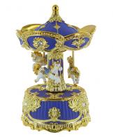 Carrousels musicaux miniatures en résine Carrousel musical miniature animé en résine avec dorures et 3 chevaux - Boléro (Maurice Ravel)