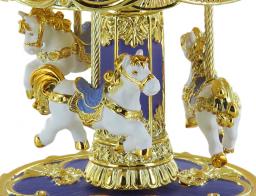 Carrousels musicaux miniatures en résine Carrousel musical miniature animé en résine avec dorures et 3 chevaux - Boléro (Maurice Ravel)