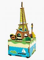 Boîtes à musique animées en bois à construire soi-même sans outils Boîte à musique animée en bois à construire soi-même - Tour Eiffel - Sur le pont d'Avignon