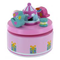 Boîtes à musique avec animaux Boîte à musique animée en bois sur le thème du cirque - Oh du lieber Augustin