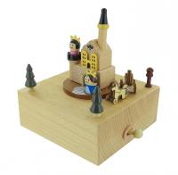 Boîtes à musique animées haut de gamme en bois Boîte à musique animée en bois "Carrosse et château" - Laputa: le château dans le ciel (Joe Hisaishi)