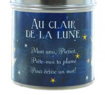 Bo&icirc;tes &agrave; musique &agrave; remontoir "Tinkle Tonk" Bo&icirc;te &agrave; musique illustr&eacute;e en m&eacute;tal avec grande clef de remontage "Tinkle Tonk" - Au clair de la lune