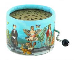 Bo&icirc;tes &agrave; musique &agrave; manivelle rondes en carton Bo&icirc;te &agrave; musique / bo&icirc;te musicale &agrave; manivelle en carton illustr&eacute; - Dans l'antre du roi de la montagne