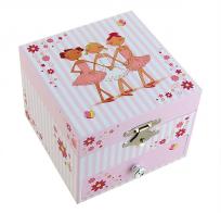 Bo&icirc;tes &agrave; bijoux musicales avec ballerines Bo&icirc;te &agrave; bijoux musicale Trousselier en bois avec ballerine dansante - La fl&ucirc;te enchant&eacute;e (W. A. Mozart)