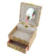 Bo&icirc;tes &agrave; bijoux musicales avec f&eacute;es Bo&icirc;te &agrave; bijoux musicale Trousselier en bois avec f&eacute;e dansante - La vie en rose (Louiguy / Edith Piaf)