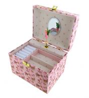 Bo&icirc;tes &agrave; bijoux musicales avec f&eacute;es Bo&icirc;te &agrave; bijoux musicale / vanity case Trousselier en bois avec f&eacute;e dansante - Menuet (W. A. Mozart)