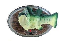 Animaux automates musicaux Poisson automate musical et chantant en r&eacute;sine avec 3 mouvements "Big mouth Billy bass"