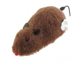 Animaux automates musicaux Rat marron automate courant avec fourrure et mouvement de la queue - Jouet m&eacute;canique &agrave; remontoir