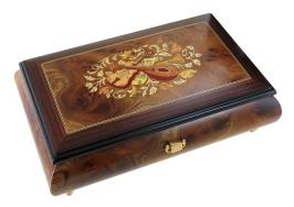 Bo&icirc;tes &agrave; musique traditionnelles de 30, 50 et 72 lames Bo&icirc;te &agrave; musique en bois avec marqueterie "Instruments de musique" - 50 notes / 3 airs