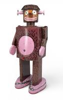 Jouets en m&eacute;tal, t&ocirc;le ou fer blanc : robots m&eacute;caniques en m&eacute;tal Jouet m&eacute;canique en m&eacute;tal (fer-blanc: t&ocirc;le d'acier recouverte d'&eacute;tain) - Robot ATOMIC SINGE