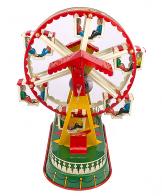 Jouets m&eacute;caniques en m&eacute;tal, t&ocirc;le ou fer blanc Jouet m&eacute;canique en m&eacute;tal (fer-blanc: t&ocirc;le d'acier recouverte d'&eacute;tain) - Grande roue MADE IN GERMANY