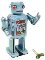 Jouets en m&eacute;tal, t&ocirc;le ou fer blanc : robots m&eacute;caniques en m&eacute;tal Jouet m&eacute;canique en m&eacute;tal (fer-blanc: t&ocirc;le d'acier recouverte d'&eacute;tain) - Robot m&eacute;canique bleu