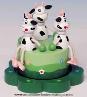 Boîtes à musique avec animaux Jouet musical en bois : jouet musical vaches