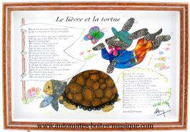 Tableaux musicaux pour enfants Tableau musical pour chambres d'enfants : tableau musical "le lièvre et la tortue"