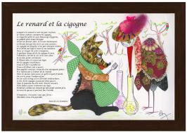 Tableaux musicaux pour enfants Tableau musical pour chambres d'enfants : tableau musical "le renard et la cigogne"