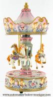 Carrousels musicaux miniatures en résine Carrousel musical miniature en résine : grand carrousel musical miniature avec anges