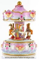 Carrousels musicaux miniatures en résine Carrousel musical miniature en résine : petit carrousel musical miniature avec anges