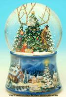Boules à neige musicales de Noël disponibles sur commande (nous contacter) Boule à neige musicale de Noël : boule à neige musicale avec arbre de Noël