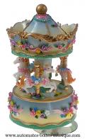 Carrousels musicaux miniatures en résine Mini carrousel musical miniature : carrousel musical en résine 14139